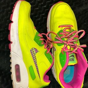 Vibrant Neon/Pink Kids Nike Air Max 90’s